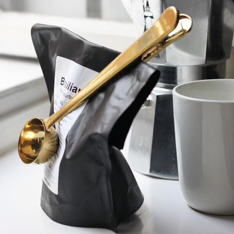 Stainless Steel Coffee Scoop with Clip - Simple & Stylish - The Topaz Atelier