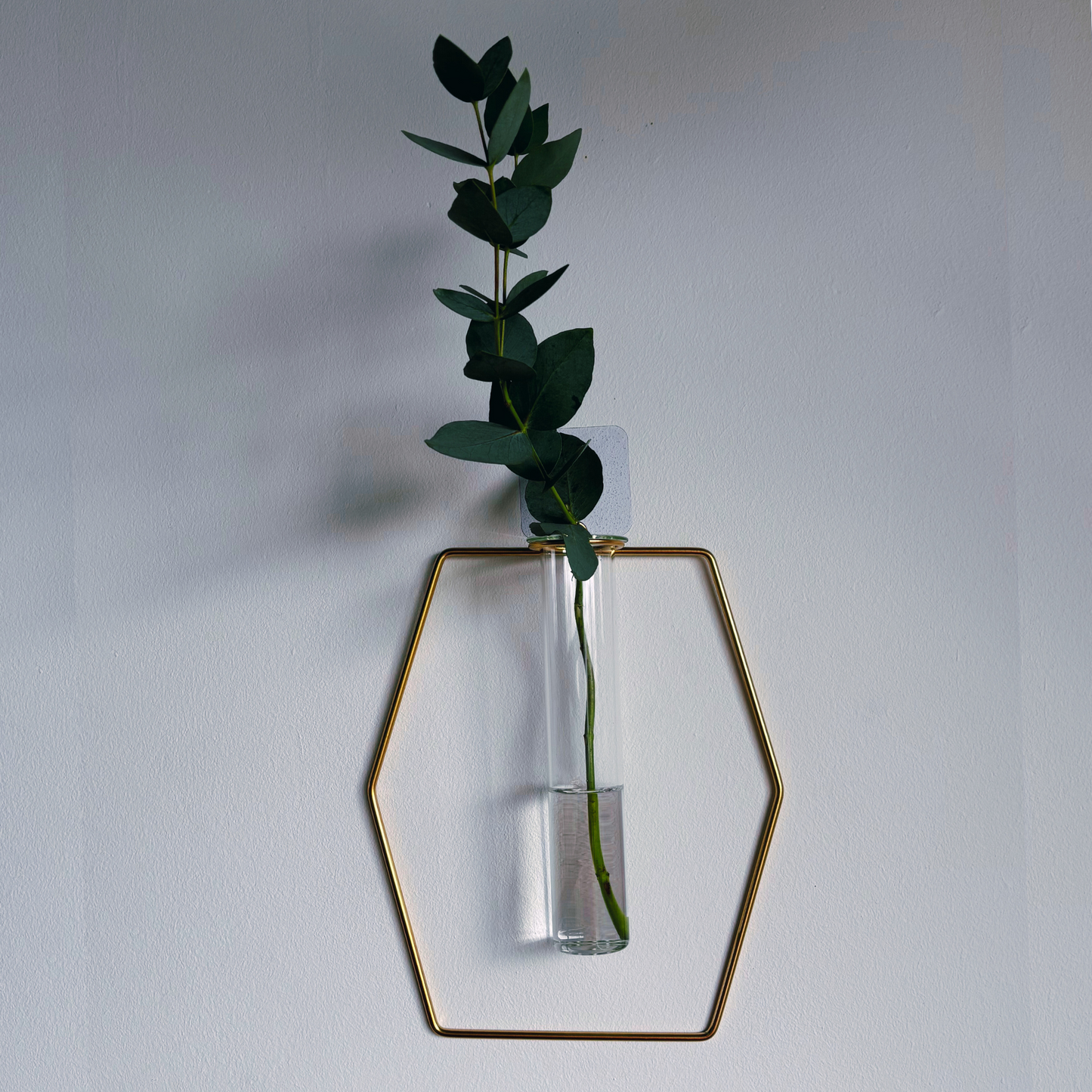 hexagon wall vase with flower