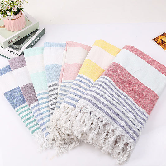 Striped Turkish Style Beach Towel - Effortlessly Stylish - The Topaz Atelier