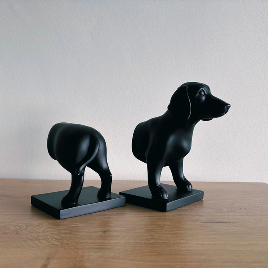 dachshund bookend set rear view 