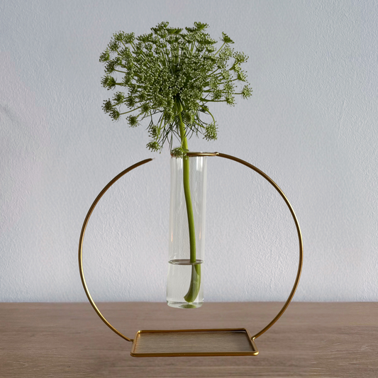 Circle vase with flower