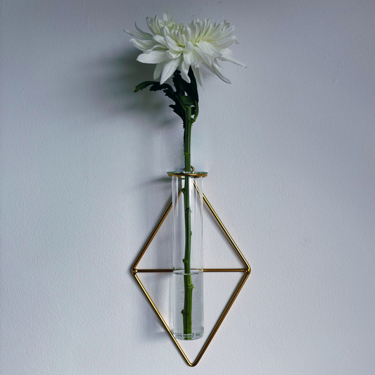 diamond wall vase with flower